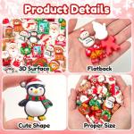 60 Pcs Christmas Resin Charms for Holiday Crafts