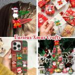 60 Pcs Christmas Resin Charms for Holiday Crafts