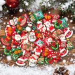 60 Pcs Christmas Resin Charms for Holiday Crafts