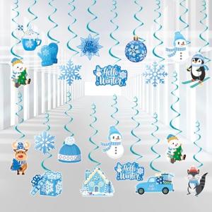 46 PCS Winter Snowflake Party Decorations Streamers