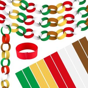 Merry Christmas Colored Paper Chains for DIY Decor