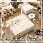 White Christmas Ribbon with Gold Glitter for Crafting