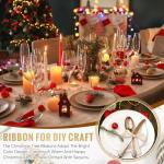 White Christmas Ribbon with Gold Glitter for Crafting