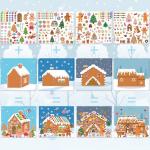 DIY Gingerbread House Stickers - 32 Sheets