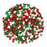 1000 Christmas Pom Poms in Red, Green, White