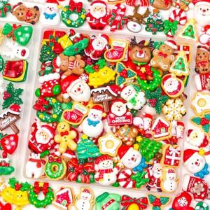 120 Pcs Christmas Resin Slime Charms Set