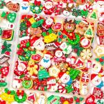 120 Pcs Christmas Resin Slime Charms Set