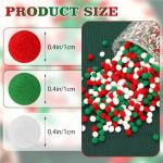 1000 Christmas Pom Poms in Red, Green, White