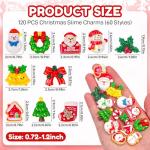 120 Pcs Christmas Resin Slime Charms Set
