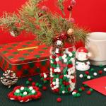 1000 Christmas Pom Poms in Red, Green, White
