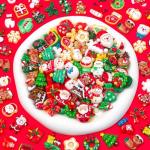 120 Pcs Christmas Resin Slime Charms Set