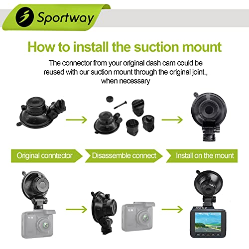 Sportway S503 Suction Cup Mount for Dash Cameras