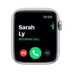Silver Aluminum Apple Watch Series 5 with White Band