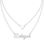 Personalized Layered Name Choker with Heart Pendant
