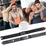 VNOX Personalized Black Stainless Steel Dad Bracelet