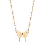 Gold Dainty Initial Butterfly Pendant Necklace for Women