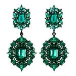 Elegant Green Crystal Art Deco Chandelier Earrings