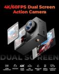 4K Touchscreen Action Camera with Dual Screens