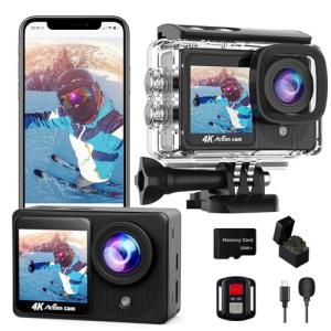 Dual Screen 4K Action Camera with 32GB Card