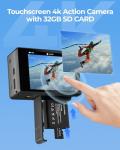 Dual Screen 4K Action Camera with 32GB Card