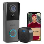 Wireless Video Doorbell with Ring Chime and AI Detection