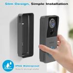 Wireless Video Doorbell with Ring Chime and AI Detection