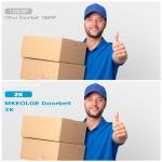 Wireless Video Doorbell with Ring Chime and AI Detection