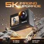 WANNTO 5K Action Camera with Dual Screen and EIS