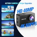Yolansin 4K Action Camera with 64GB SD Card