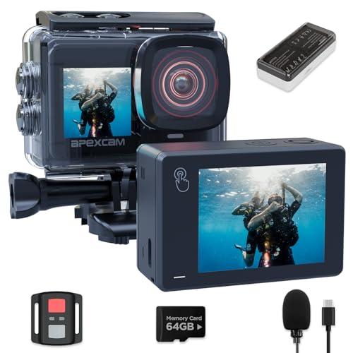 Apexcam 4K Action Camera with Dual Touch Screen