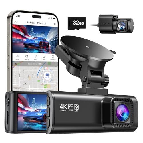 REDTIGER 4K Dual Dash Cam with Wi-Fi & GPS