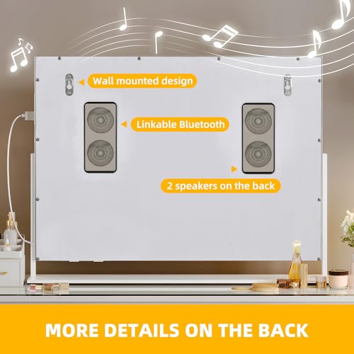 DWVO Lighted Makeup Mirror with Bluetooth and USB