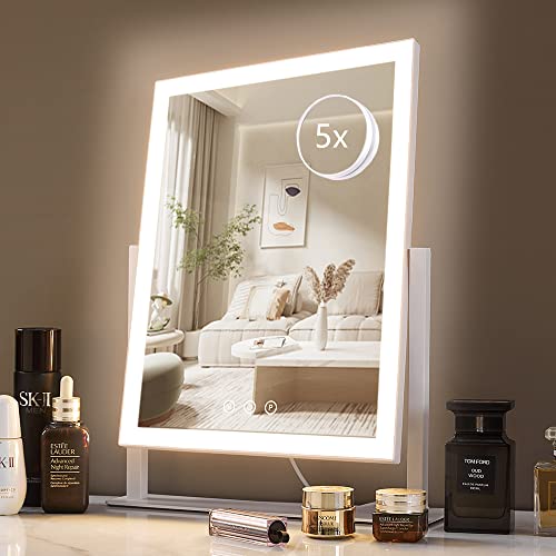 HIEEY Lighted Makeup Mirror with 5X Magnification