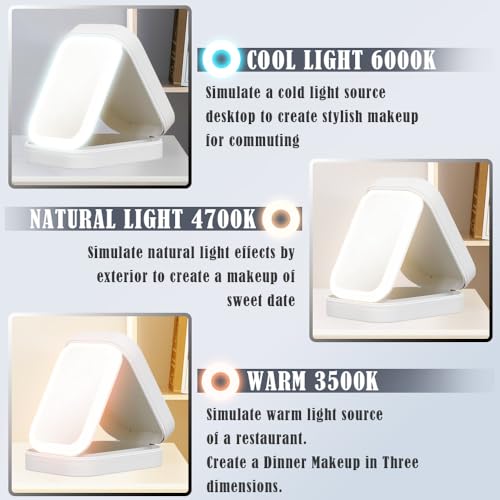 Compact LED Travel Makeup Mirror with Touch Control