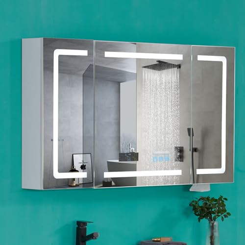 LED Medicine Cabinet with Smart Mirror and Bluetooth