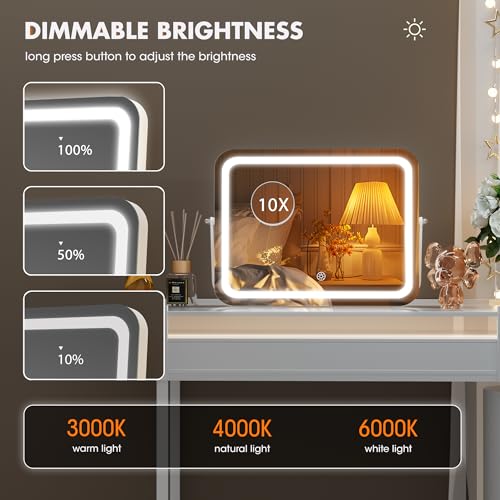 LED Makeup Mirror with Bluetooth Speaker and Lights