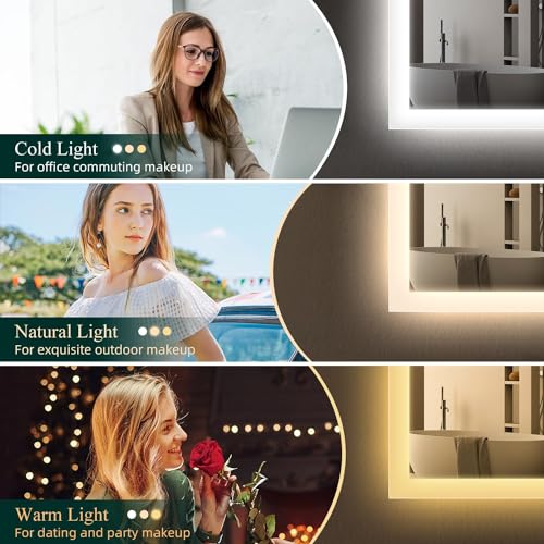 32''x24'' LED Bluetooth Bathroom Mirror with Lights