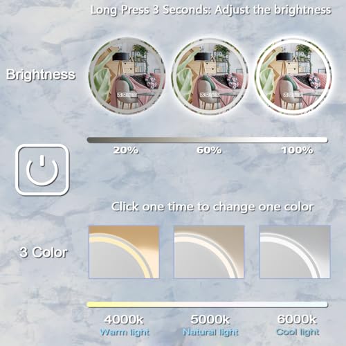 30-Inch Bluetooth LED Round Vanity Mirror