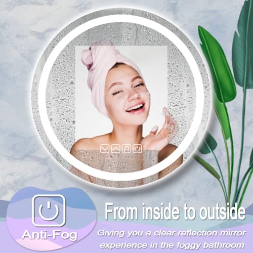 30-Inch Bluetooth LED Round Vanity Mirror