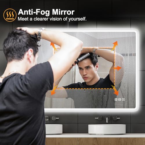 32"x24" LED Bathroom Mirror with Bluetooth Speaker
