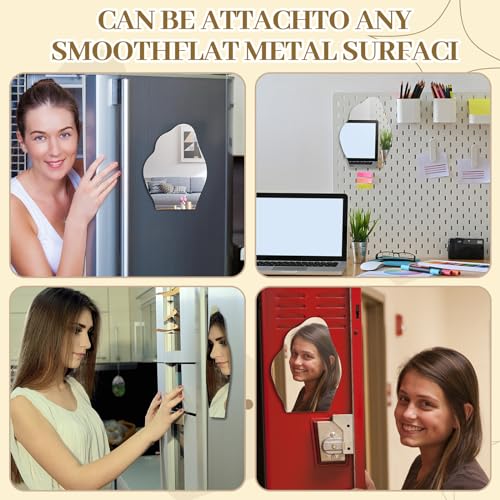 Yalikop Frameless Magnetic Locker Mirror - 2 Pack