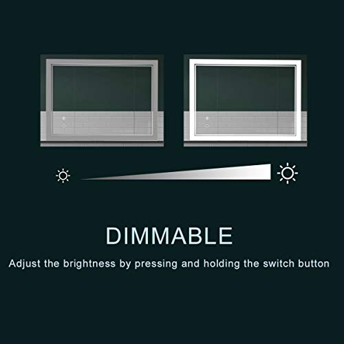 Dimmable LED Anti-Fog Wall-Mounted Bathroom Mirror