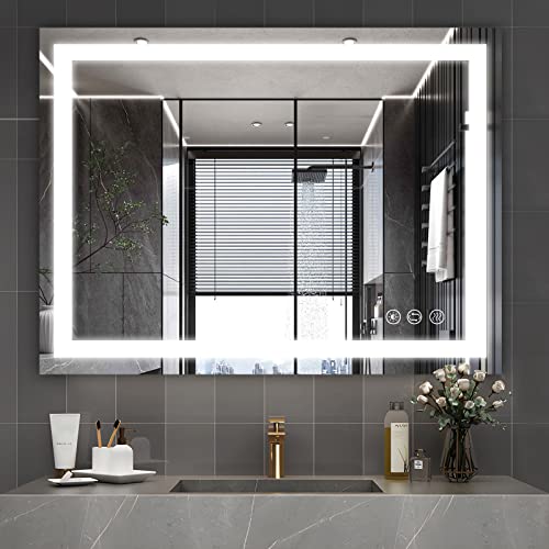 Dimmable Anti-Fog LED Bathroom Mirror 32x24 inches