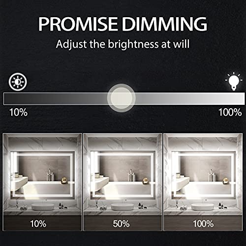 Dimmable Anti-Fog LED Bathroom Mirror 32x24 inches