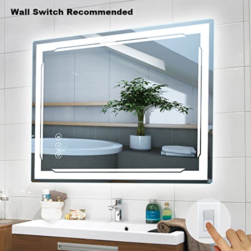 Lighted Bluetooth Bathroom Mirror with Dimmable LED