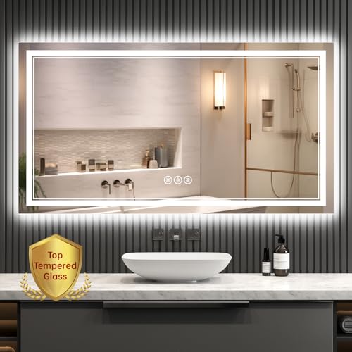 SOGOLINE 55x30 Inch Smart Lighted Bathroom Mirror