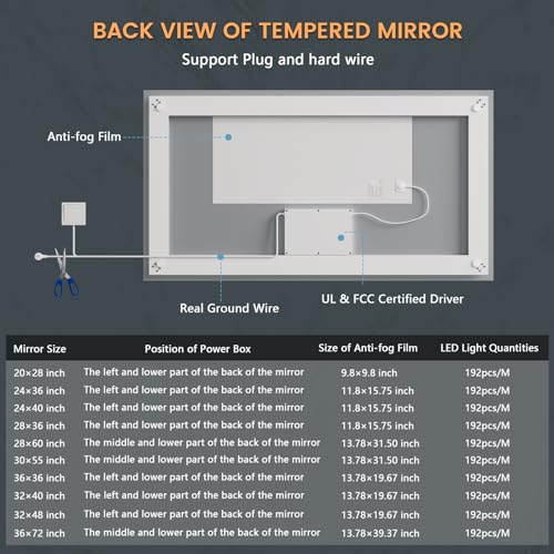 SOGOLINE 55x30 Inch Smart Lighted Bathroom Mirror