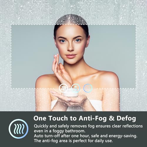 AWANDEE 30x36 Dimmable LED Bathroom Mirror