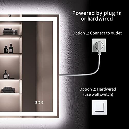 Dimmable LED Bathroom Mirror with Anti-Fog Feature