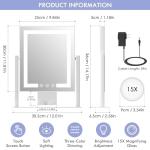 LuxeVue Lighted Makeup Mirror with 15X Magnification